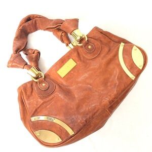 CC Skye Tan Leather Large Bardot Handbag